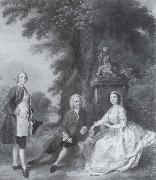 Thomas Gainsborough Jonathan Tyers with his daughter and son-in-law,Elizabeth and John Wood Spain oil painting artist